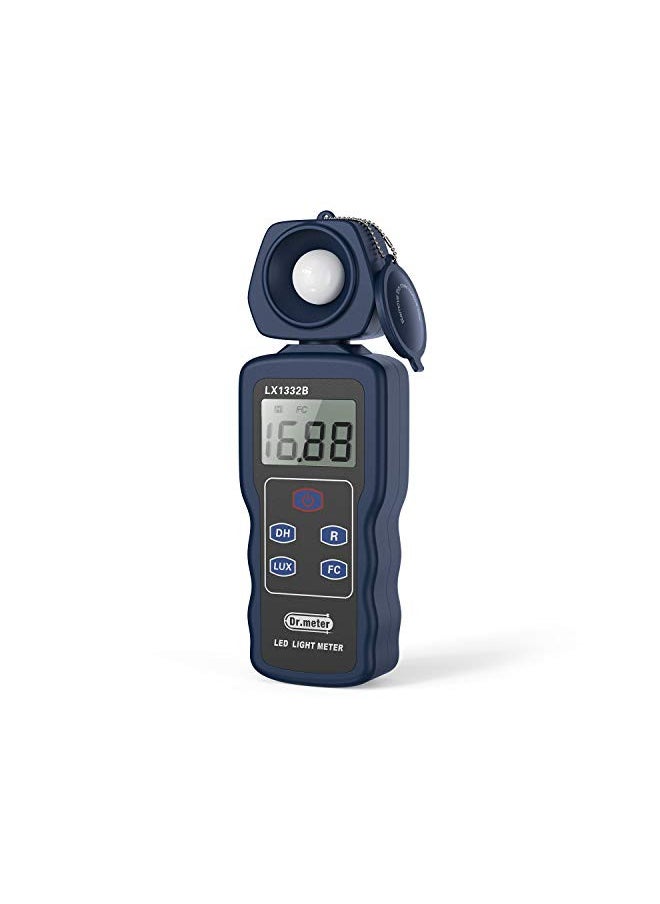 Dr.meter Professional LED Light Meter, Digital Illuminance Meter with 0-200,000 Measuring Ranges and 270 Degree Rotatable Detector