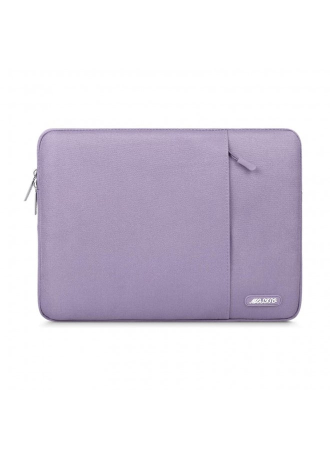 MOSISO Laptop Sleeve Bag Compatible with MacBook Air/Pro, 13-13.3 inch Notebook, Compatible with MacBook Pro 14 inch M3 M2 M1 Chip Pro Max 2024-2021, Polyester Vertical Case with Pocket, Purple