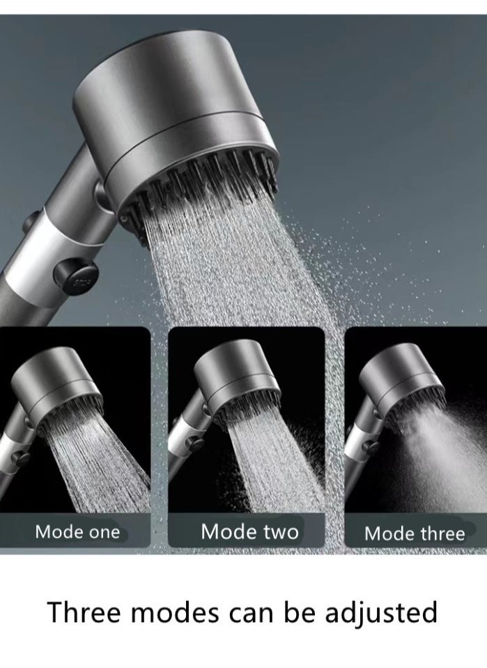 1-Set Bathroom Shower Head Set ABS Gun Grey/Black 25x6x2 Centimeter