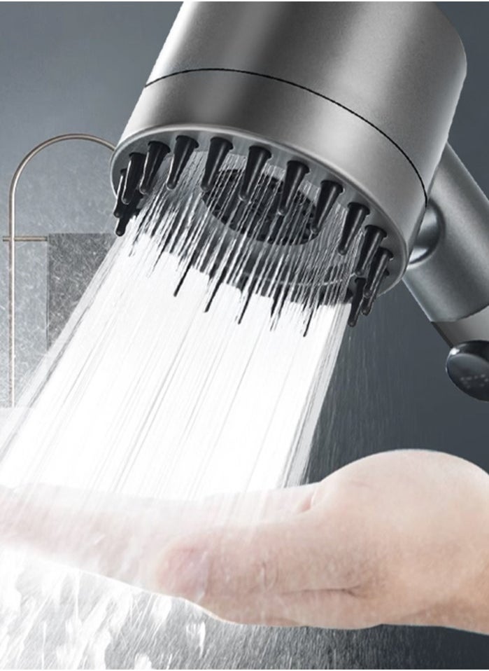 1-Set Bathroom Shower Head Set ABS Gun Grey/Black 25x6x2 Centimeter