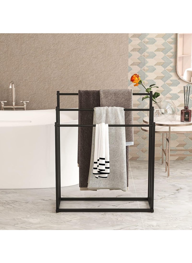 3-Tier Freestanding Towel Rack, Multifunctional Drying Rack, Metal Scarf Rack, for Bedroom, Living Room, Bathroom ﻿