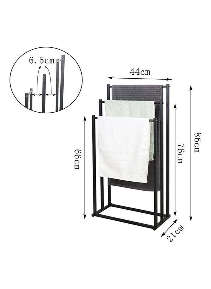 3-Tier Freestanding Towel Rack, Multifunctional Drying Rack, Metal Scarf Rack, for Bedroom, Living Room, Bathroom ﻿