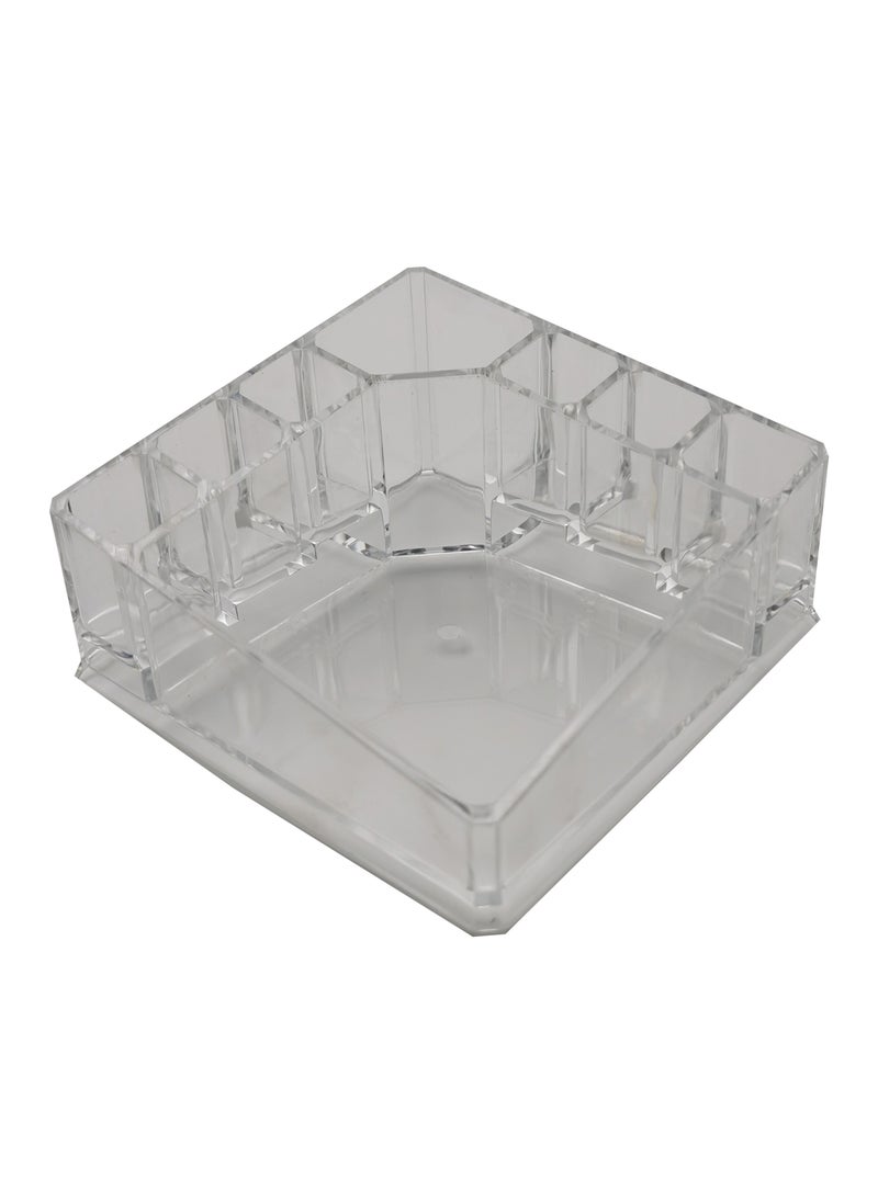 Clear Acrylic Organizer for Cosmetics, Featuring 8 Separate Compartments for Organized Beauty Essentials