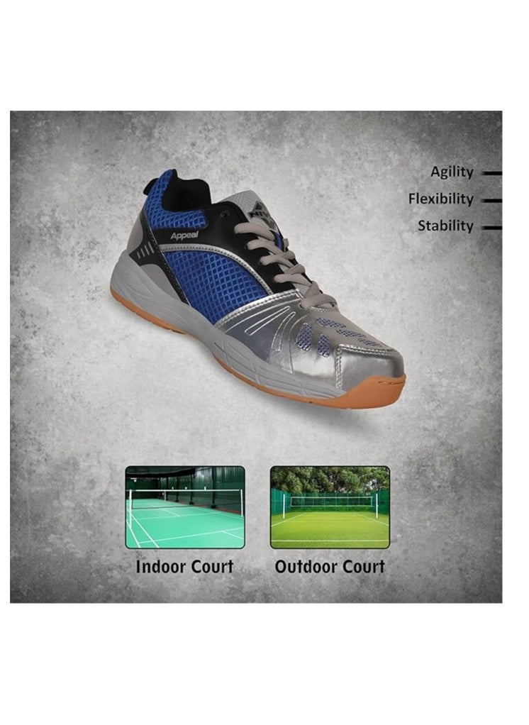 Appeal Non-Marking Badminton Shoes | Material: Synthetic | For Men & Boys | Lightweight | Breathable mesh with PU Coated | Flexibility and Stability | Ideal for Sports