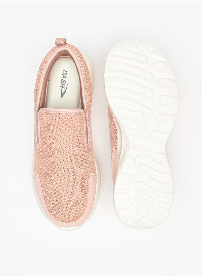 Women Textured Slip-On Sports Shoes with Pull Tabs