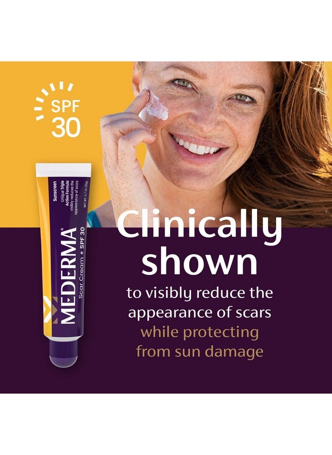 Scar Cream Plus Spf 30, Sunscreen, Protects From Sun Damage, Reduces The Appearance Of Scars, 40 Grams, (2 X 20G)