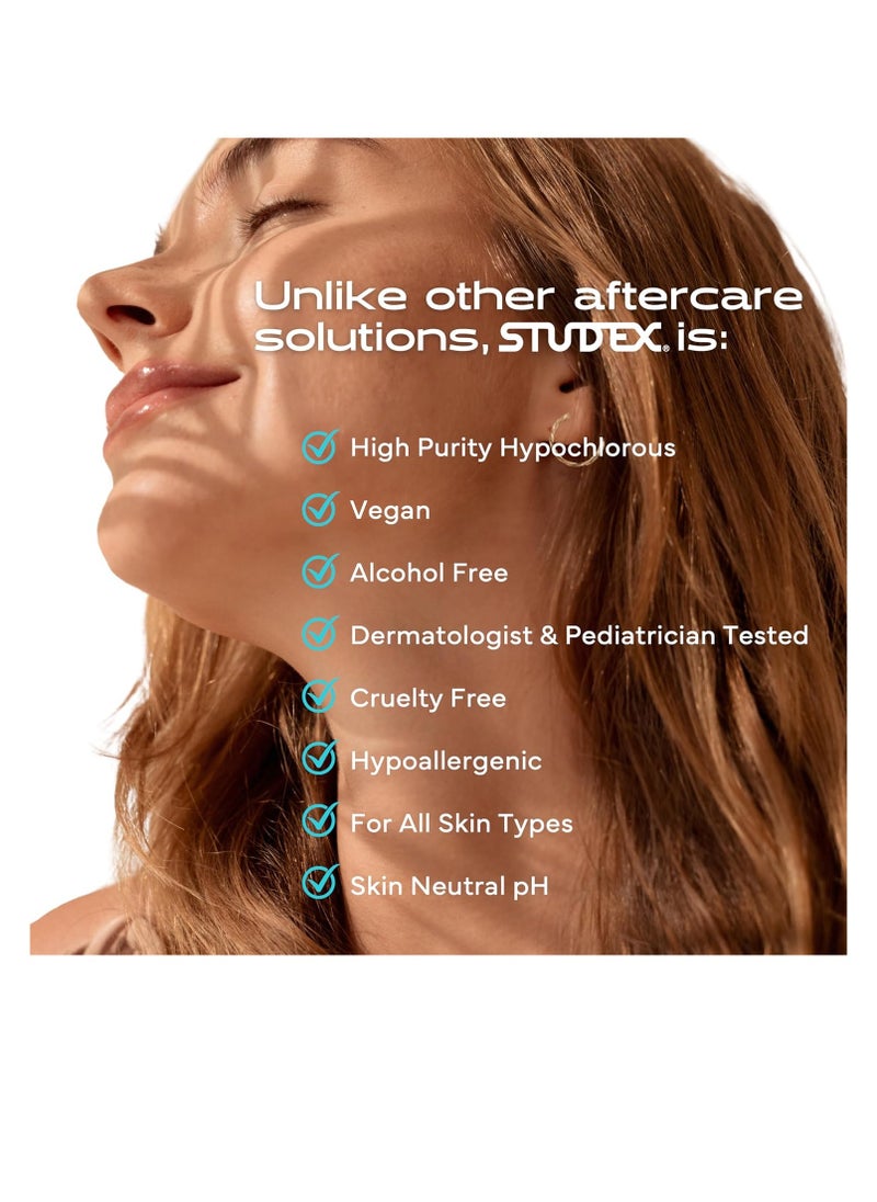 Studex Advanced 2-in-1 Piercing Aftercare & Cleanser – Hypochlorous Spray for Body and Ear Piercing, Hypoallergenic Formula for Sensitive Skin (3.4oz)