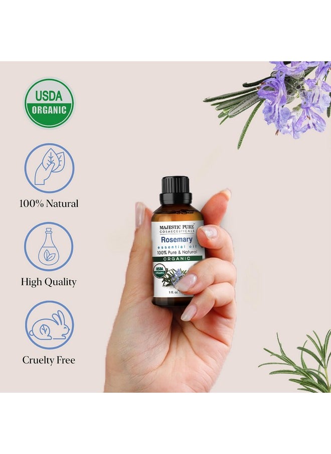 Organic Rosemary Essential Oil - 100% Pure & Premium Rosemary Oil For Hair Growth, Skin, Face, Aromatherapy & Diffuser - 1 Fl Oz | Perfect Organic Rosemary Oil For Hair Growth