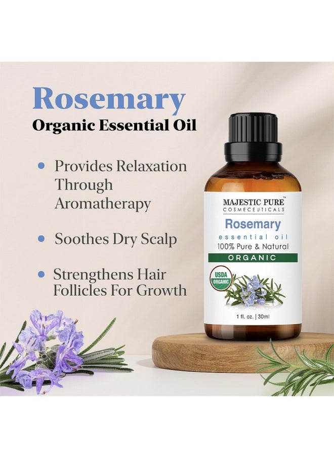 Organic Rosemary Essential Oil - 100% Pure & Premium Rosemary Oil For Hair Growth, Skin, Face, Aromatherapy & Diffuser - 1 Fl Oz | Perfect Organic Rosemary Oil For Hair Growth