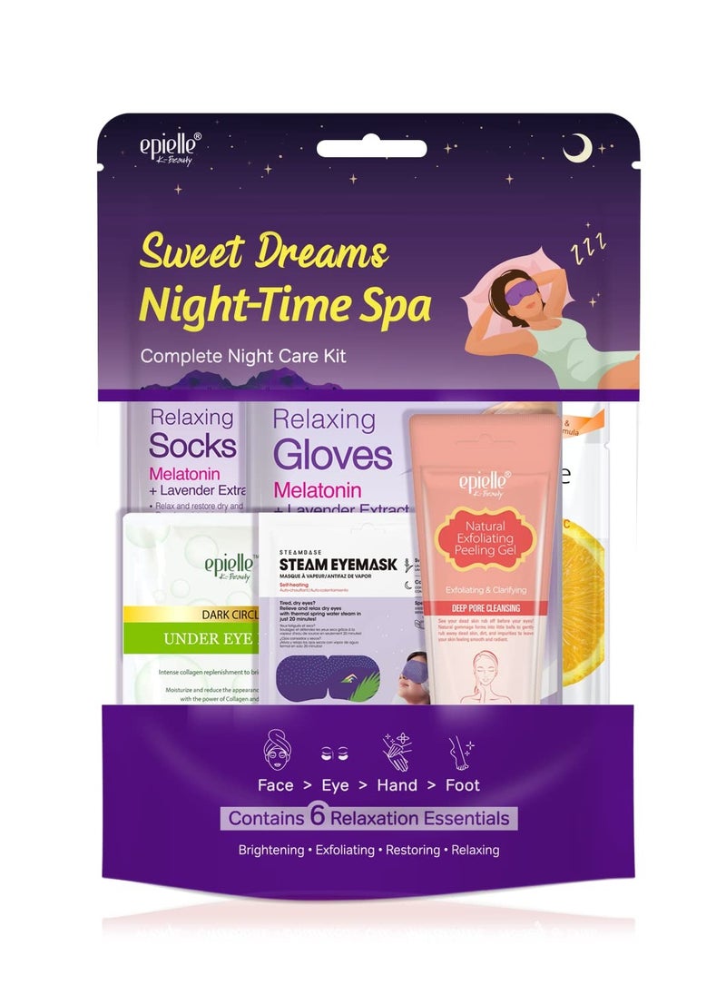 Sweet Dream Night Time Spa Kits | Luxury Spa Gift Sets for Relaxation | Includes Spa Day Essentials | Perfect Beauty Gift for Pampering & Self-Care | Korean Skincare