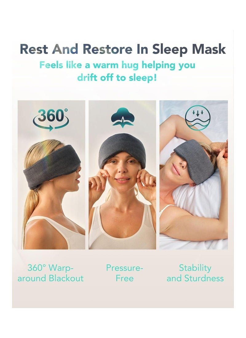 SKG Restore Pro Sleep Mask - 100% Light Blackout for Men Women