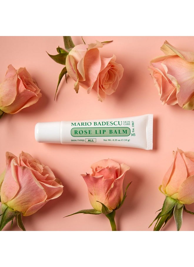 Moisturizing Rose Lip Balm For Dry Cracked Lips, Infused With Coconut Oil And Shea Butter, Ultra-Nourishing Lip Care Moisturizer For Soft, Smooth And Supple Lips, 0.35 Oz