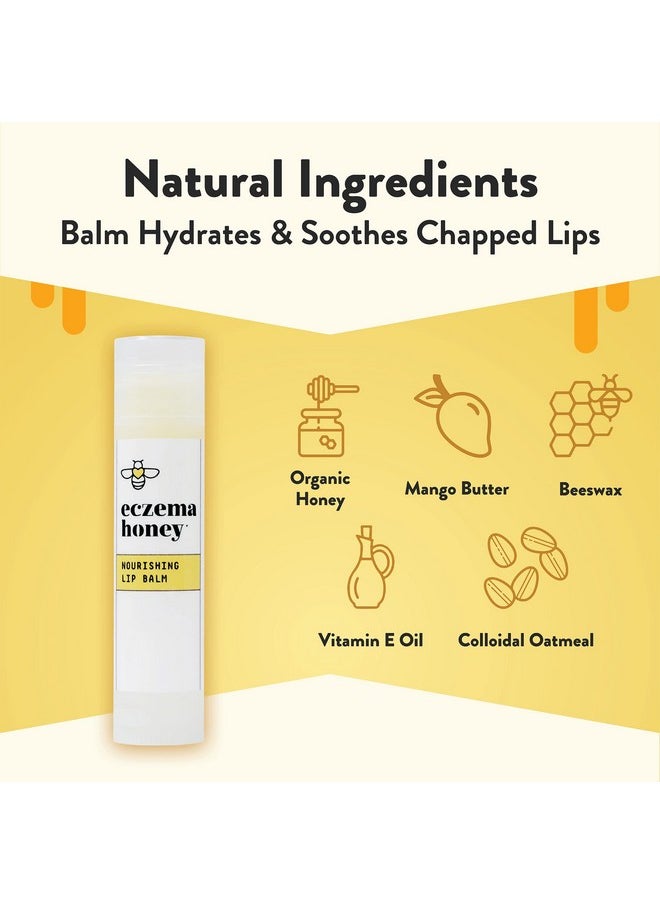 Nourishing Lip Balm - Organic Chapstick For Sensitive Skin - Daily Lip Moisturizer For Very Dry Lips - Mango Butter & Honey Lip Balm - Natural Lip Care Products (1 Ct)