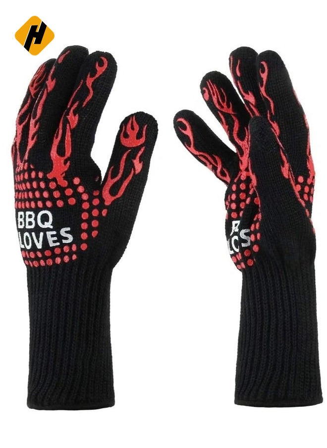 Cooking Gloves Extreme Heat Resistant Long Forearm Protection Grilling Cooking Gloves Grill & Kitchen Accessories