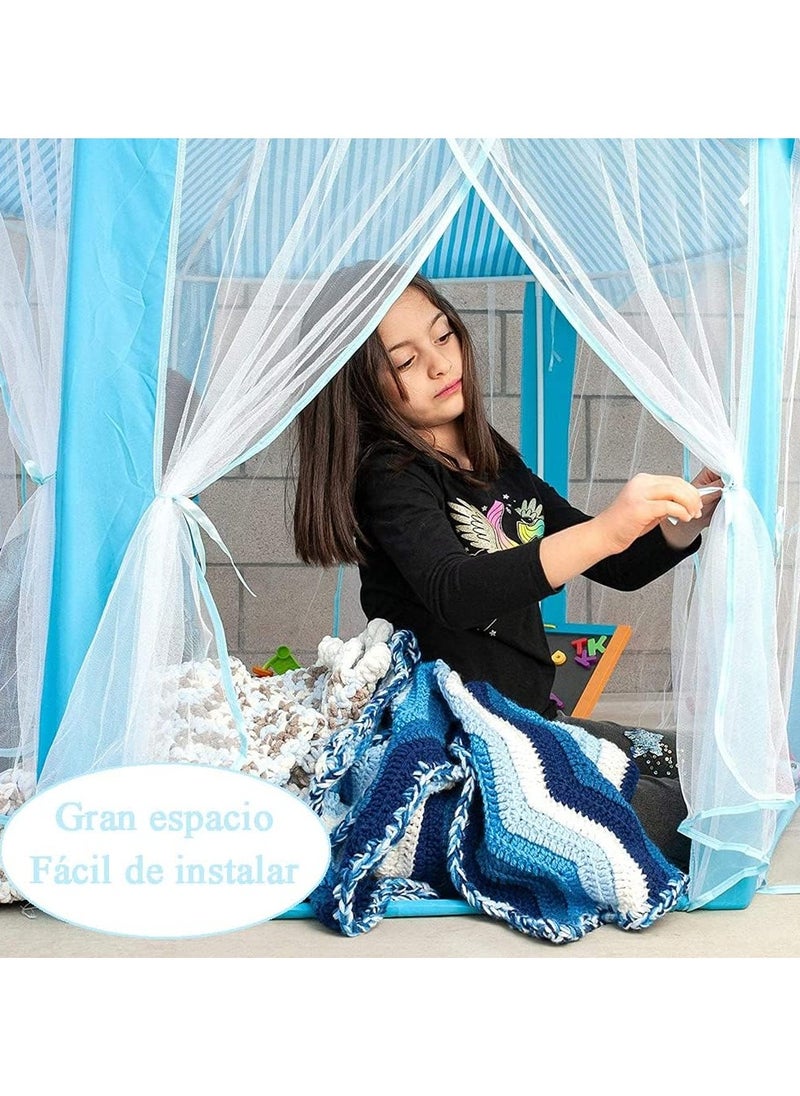 Princess Play Tent for Girls - Castle Design, Hexagonal, Portable Large Children's House, Indoor or Outdoor Games