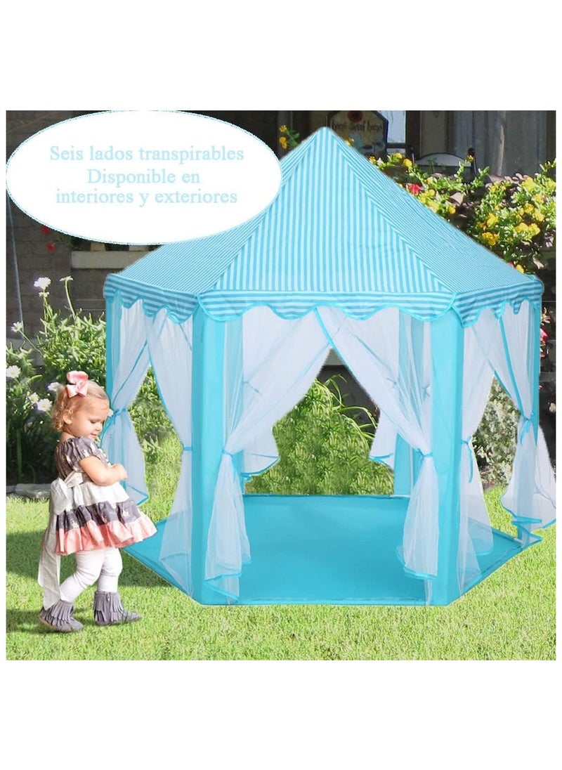 Princess Play Tent for Girls - Castle Design, Hexagonal, Portable Large Children's House, Indoor or Outdoor Games