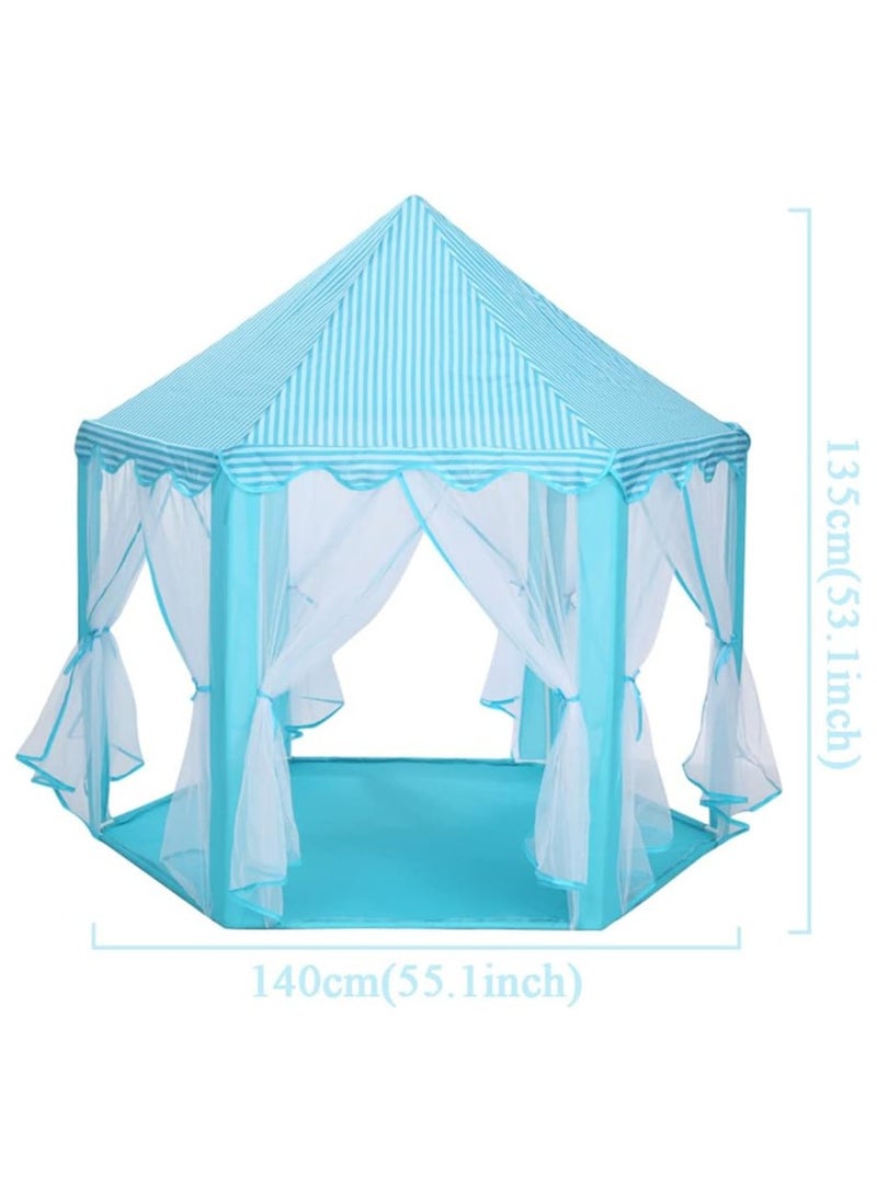 Princess Play Tent for Girls - Castle Design, Hexagonal, Portable Large Children's House, Indoor or Outdoor Games