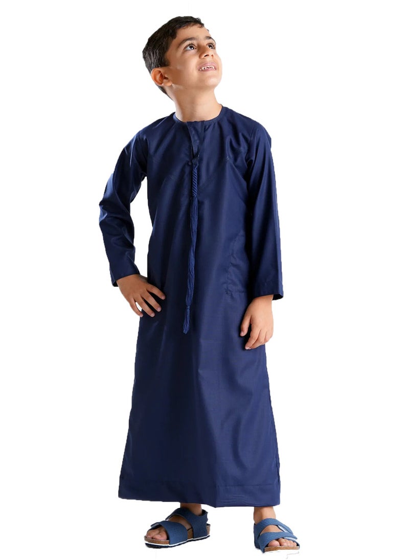 YATHREB Kids Kandoora Thobe: Embrace Tradition with this Arabic Muslim Wear for Boys - Ideal for Islamic Prayers and Stylish Dressing. Superior Craftsmanship for Comfort.