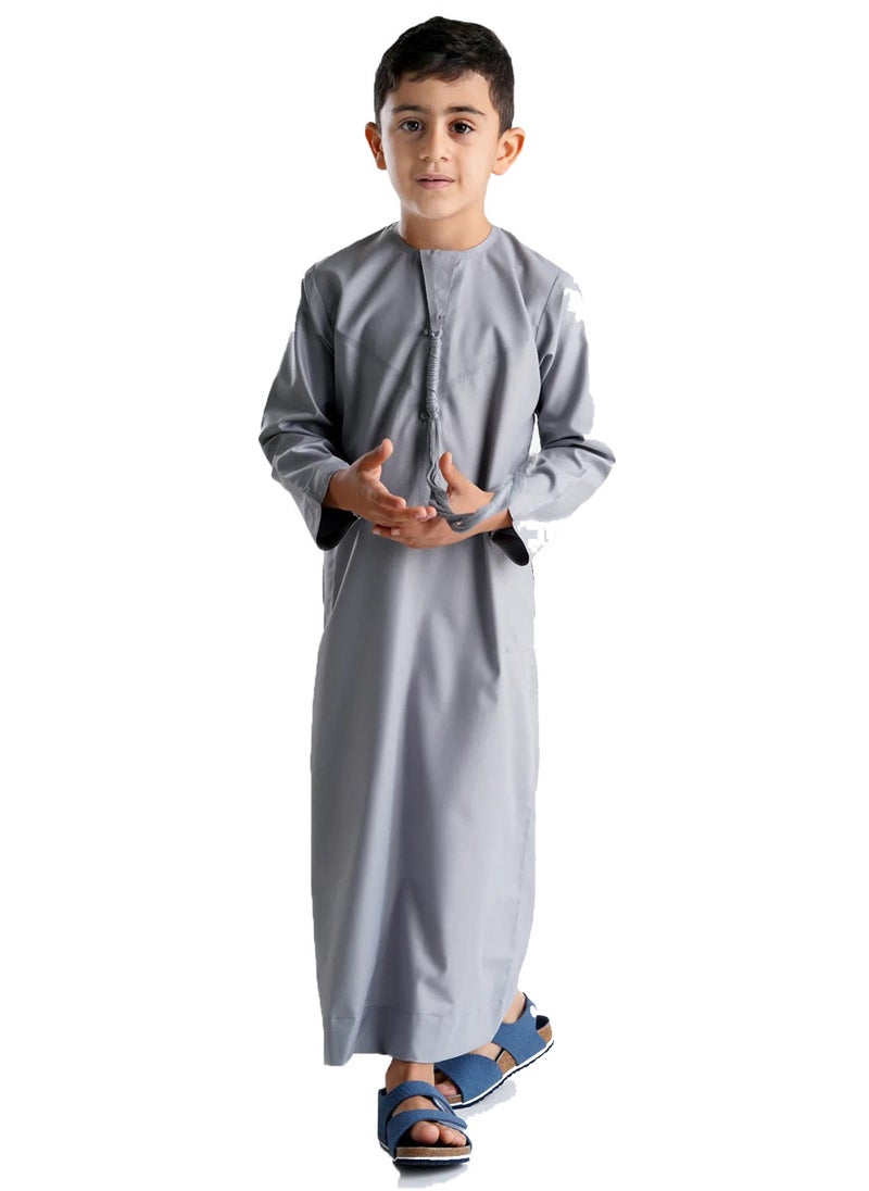 YATHREB Kids Kandoora Thobe: Embrace Tradition with this Arabic Muslim Wear for Boys - Ideal for Islamic Prayers and Stylish Dressing. Superior Craftsmanship for Comfort.