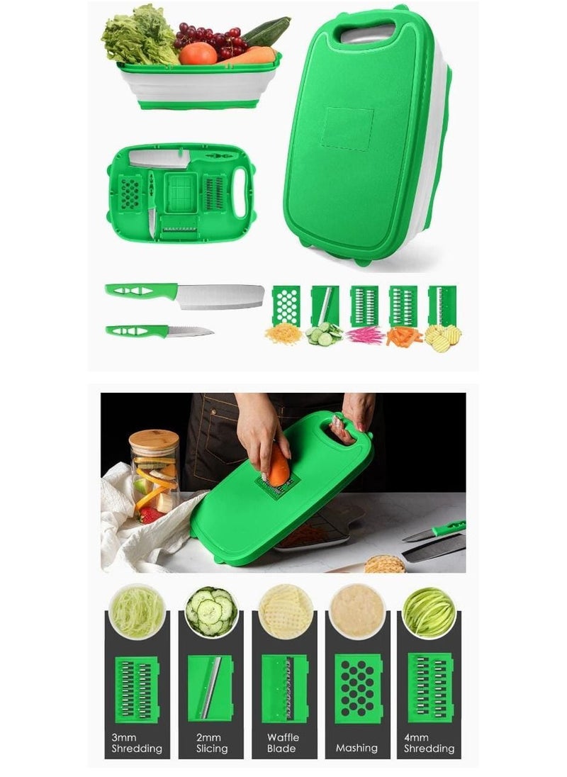 Multifunctional 9-In-1 Cutting Board For Kitchen Multicolour