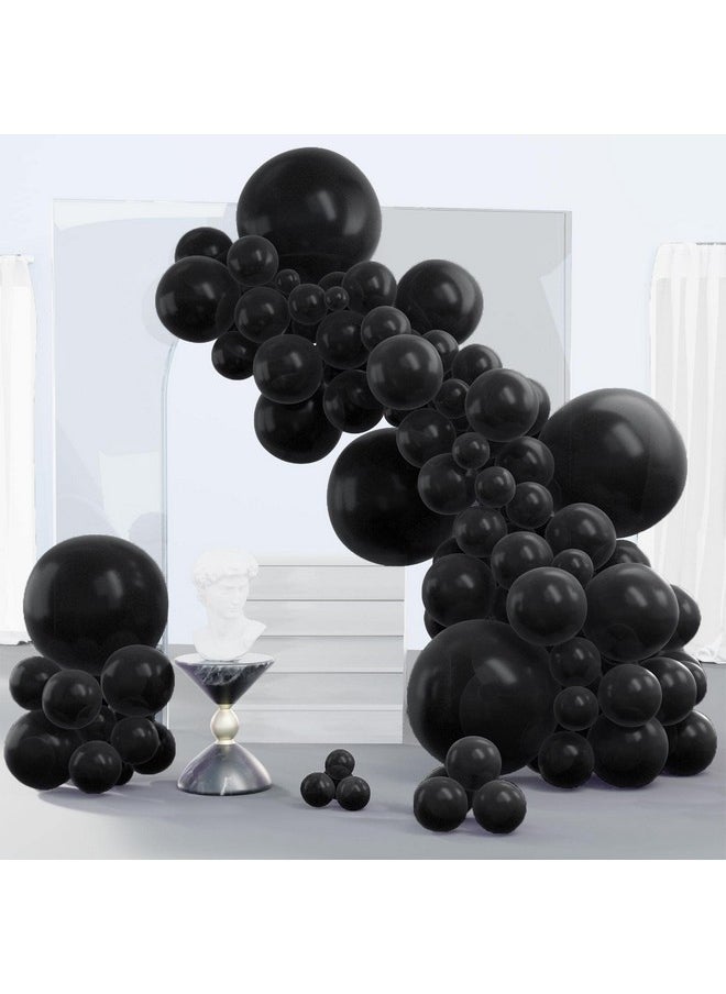 Black Balloons, 140 Pcs Matte Black Balloons Different Sizes Pack Of 18 Inch 12 Inch 10 Inch 5 Inch Black Balloons For Balloon Garland Balloon Arch As Birthday Party Decorations, Black-Y18