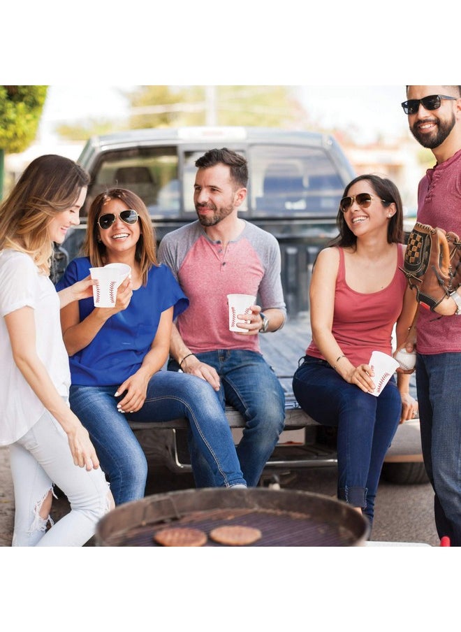 Baseball-Themed 16 Oz Plastic Cups, Pack Of 30, Suitable For Birthday Party Supplies And Game Day