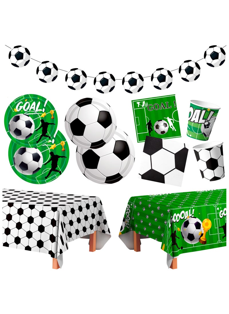 Soccer Party Tableware for 24 People Party Supplies