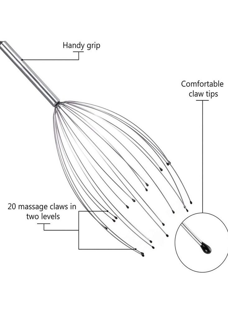 28 claws stainless steel head massage claws, seven teeth five sections of itch scratching, two finger pressure ring, 1 finger press