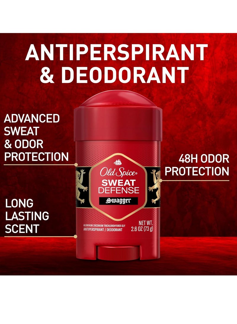 Old Spice Antiperspirant and Deodorant for Men, 24/7 Sweat and Odor Protection, Soft Solid, Swagger with Cedarwood Scent, 2.6 oz (Pack of 2)