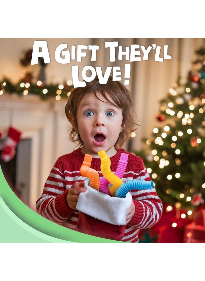 Stocking Stuffers For Kids - Pop Tubes - Sensory Toys - Stocking Stuffers - Toddler Toys - Imaginative Play & Stimulating Creative Learning - Stocking Stuffers For Toddlers 3+ - 4 Pack Large