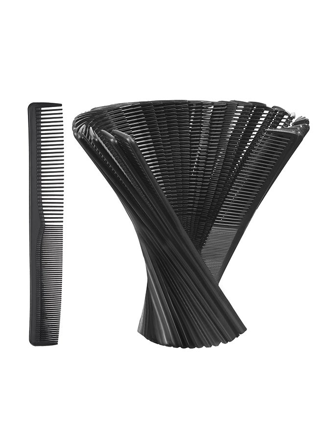 36 Piece Pocket Size Unbreakable Plastic Comb Set Black 17.5cm