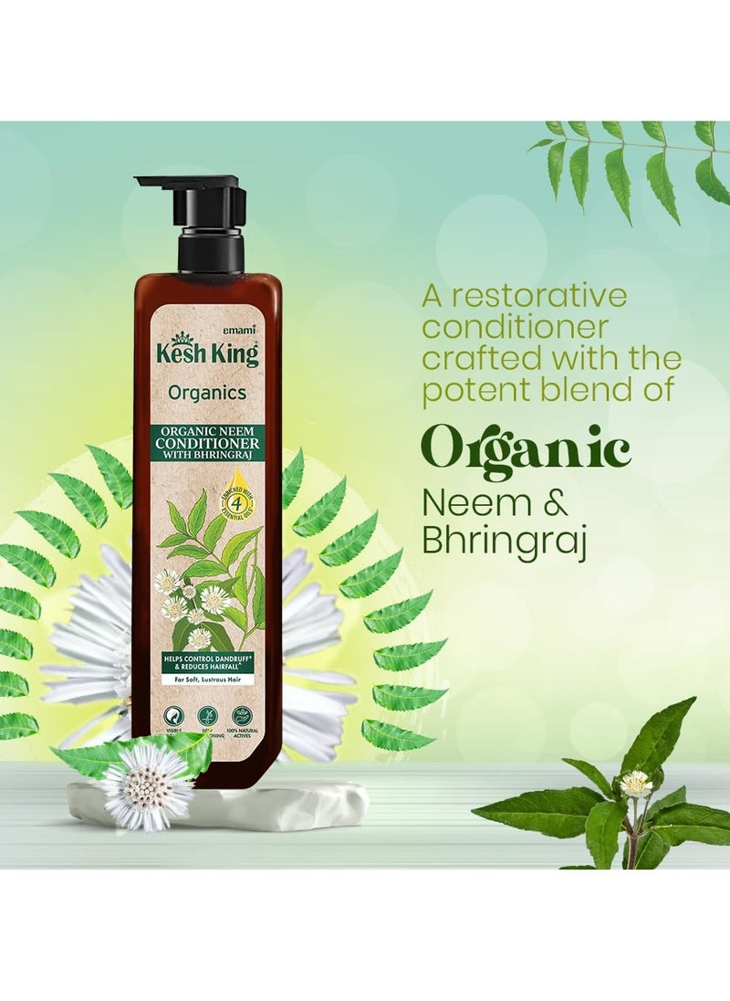 Kesh King Organics Anti Dandruff Conditioner with Organic Neem & Bhringraj, Reduces Hairfall & Revitalizes Scalp for Visibly Soft & Smooth Hair, 200ml