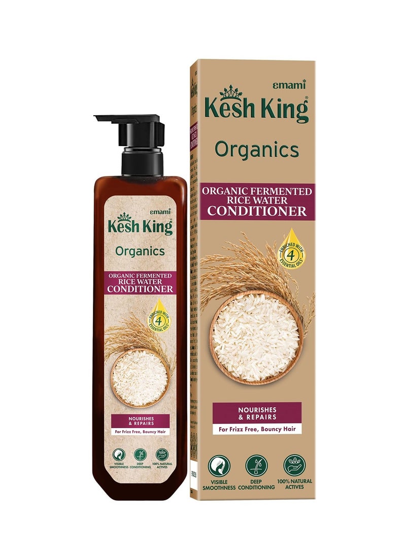 Kesh King Organics Anti Frizz Conditioner with Organic Fermented Rice Water, Helps Repair Damaged Hair, Moisturizes & Reduces Frizz for Visibly Soft, Smooth and Tangle Free Hair, 200ml