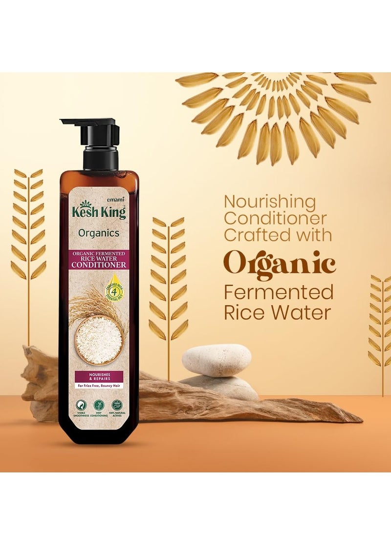 Kesh King Organics Anti Frizz Conditioner with Organic Fermented Rice Water, Helps Repair Damaged Hair, Moisturizes & Reduces Frizz for Visibly Soft, Smooth and Tangle Free Hair, 200ml