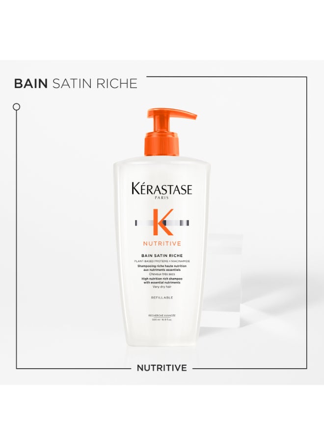 Nutritive Bain Satin Riche Shampoo For Very Dry Hair 500Ml