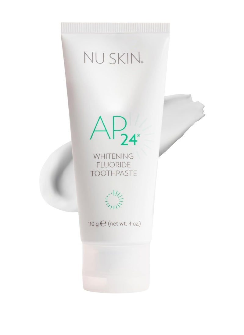 Nu Skin AP 24 Whitening Fluoride Toothpaste | 4oz | Brightens and Whitens Teeth | Helps Prevent Dental Cavities | Gentle Vanilla Mint Formula (1 Pack, Flouride)