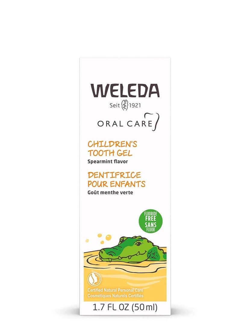 Weleda Oral Care Childrens Tooth Gel, 1.7 Fluid Ounce, Fluoride Free, Spearmint Flavor, Plant Rich Toothpaste with Calendula, Silica and Fennel