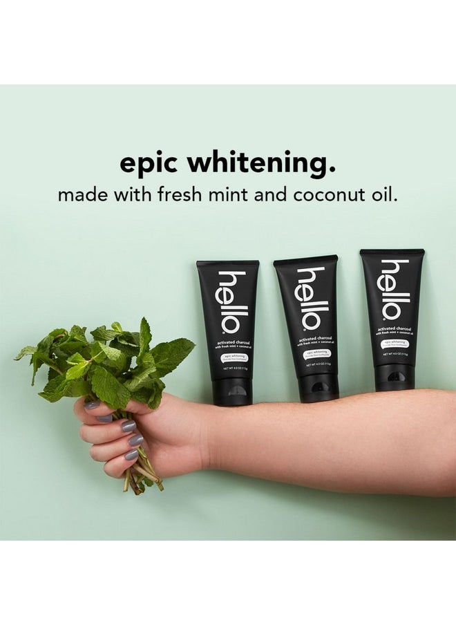 Activated Charcoal Epic Whitening Fluoride Free Toothpaste, Fresh Mint + Coconut Oil, Vegan & Sls Free