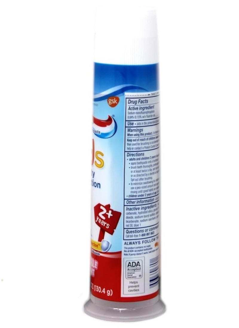 Aqua Fresh Kids Pmp Size z Kids Pump Toothpaste, Bubble Mint, 4.6 Ounce