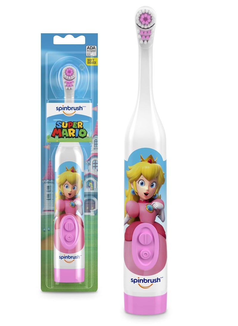 Spinbrush Princess Peach Kids Electric Battery Toothbrush, Soft, 1 ct