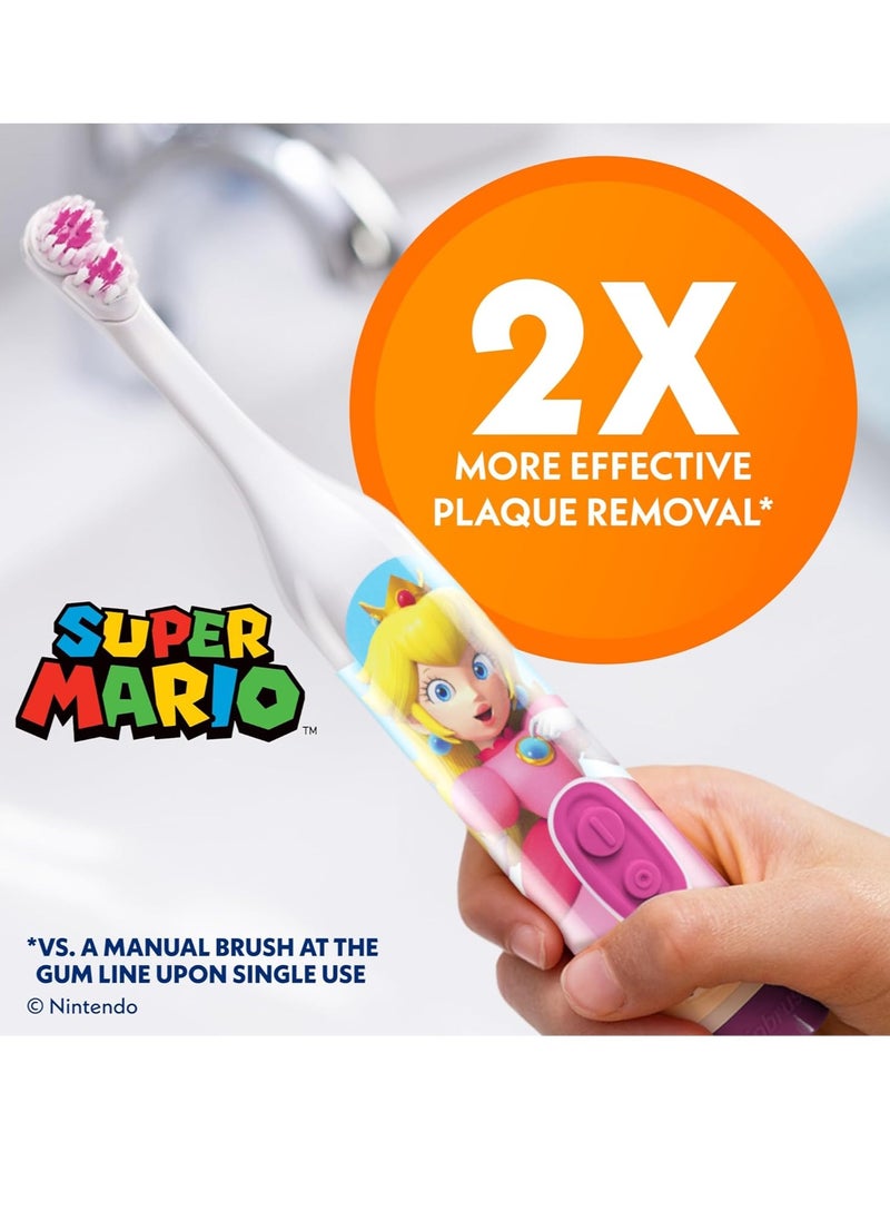 Spinbrush Princess Peach Kids Electric Battery Toothbrush, Soft, 1 ct