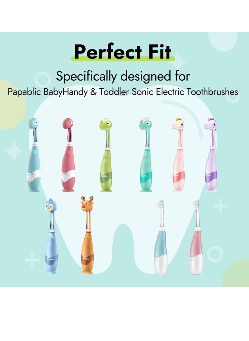 Papablic Replacement Toothbrush Heads - 2 Count | Compatible with Papablic BabyHandy & Toddler Sonic Electric Toothbrushes (18-36 Months)
