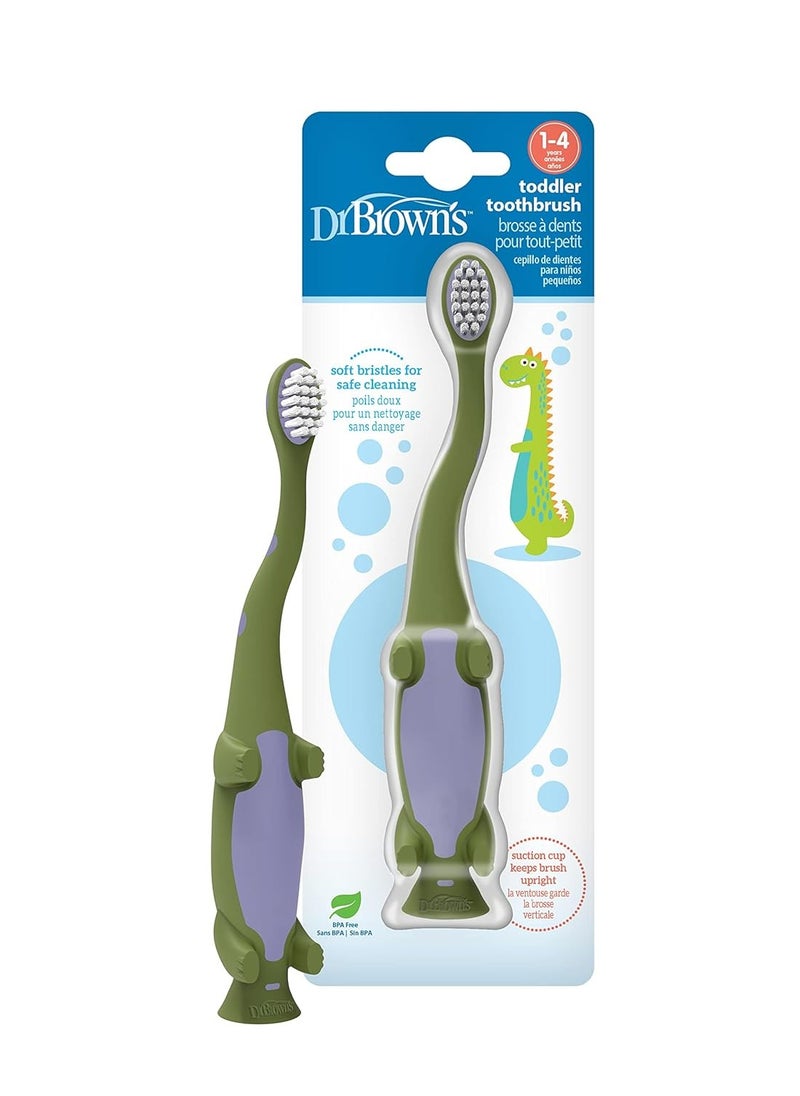 Dr. Brown's Toddler Toothbrush, Dinosaur, Green, 1-Pack