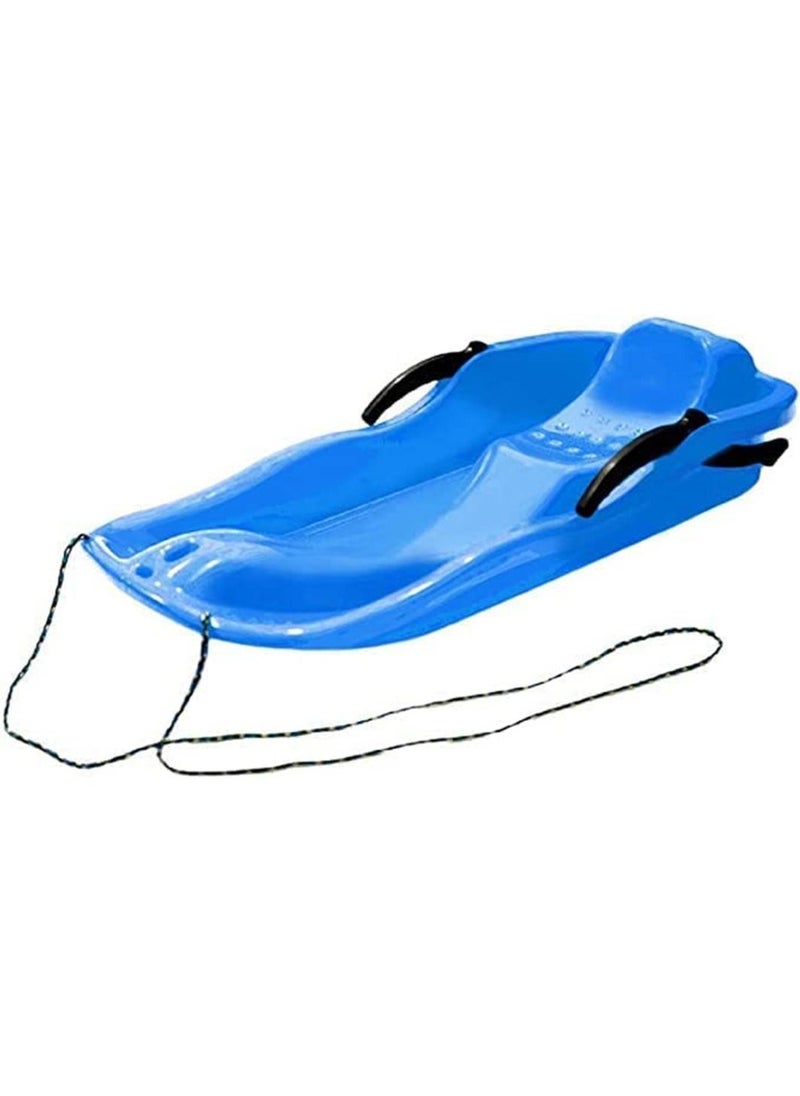 Plastic Snow Sled, Kids Skiing Sled Board Snowboard Outdoor Downhill Toboggan with Brakes and Pull Rope for Grass Sliding and Sand Boarding