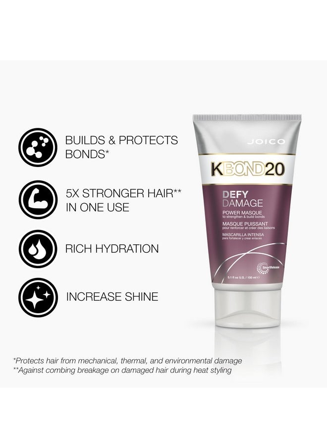 Defy Damage Kbond20 Power Masque | For Stronger, Hydrated Hair | Color-Safe | Rebuild & Protect Bonds | Paraben-Free | Animal-Test Free Formula | 5.1 Fl Oz