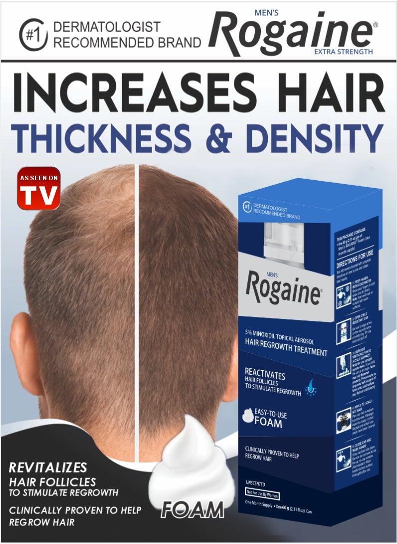 Rogaine Minoxidil Foam Clear 60 GM – Hair Loss & Regrowth Treatment