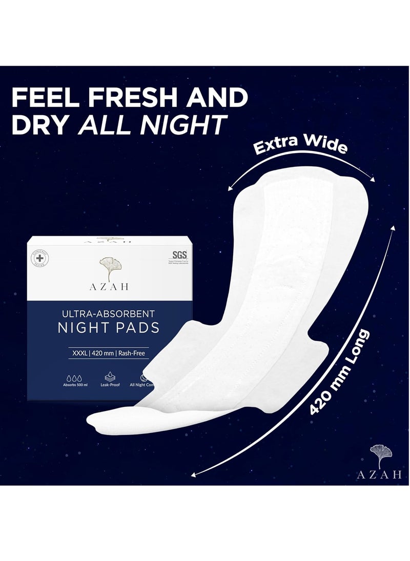 Azah XXXL Sanitary Napkins for Women [Pack of 25] | Extra Large Night Pads | Cottony Soft Sanitary Pads for Women | XXXL Pads for Women | Leak Proof for Overnight Protection | Extra Long & Wide Back