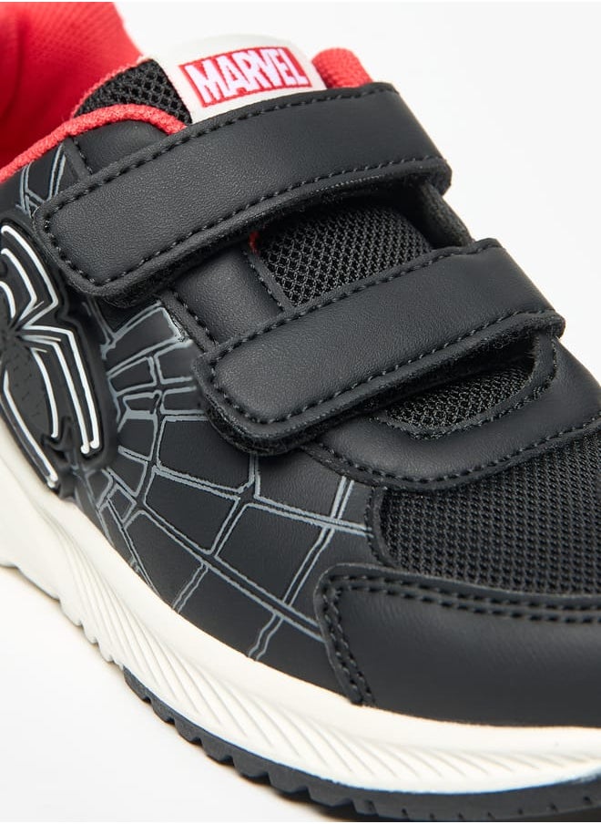 Marvel Spider-Man Print Sneakers with Hook and Loop Closure