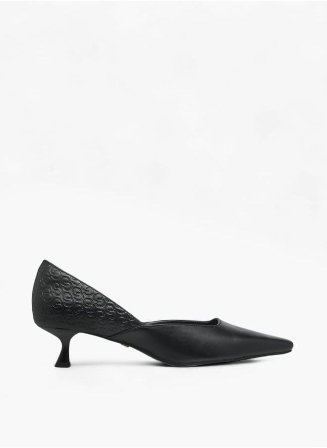 Women's Textured Slip-On Shoes with Stiletto Heels