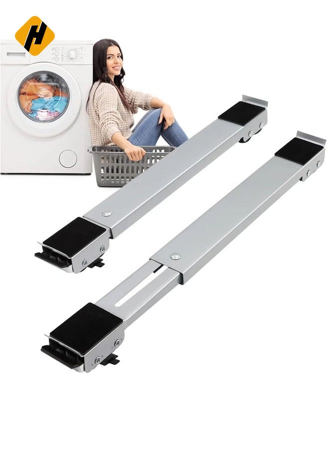 Furniture Appliance Rollers with 24 Rollers & Brake, Heavy Duty Mover Tool for Washing Machines, Dryers, Refrigerators – Supports Up to 660 lbs, Gray